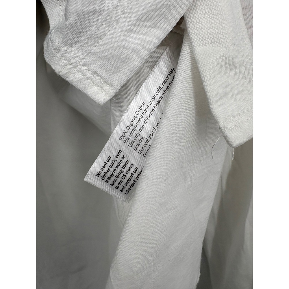 EILEEN FISHER White Organic Cotton Button Front Long Sleeve Shirt Top L G - Picture 4 of 6
